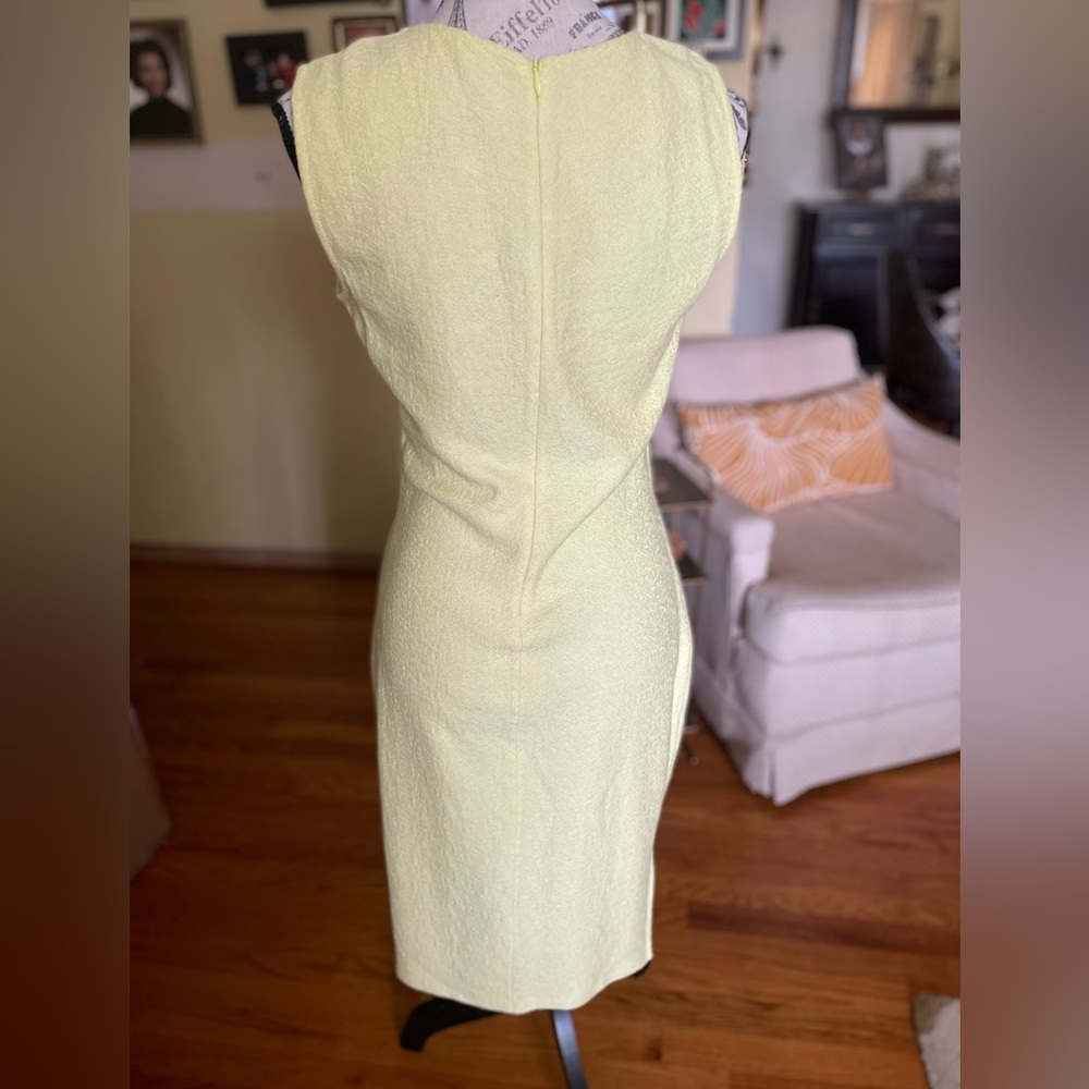 NWT St. John Green/Yellow Sleeveless Wool Blend Dress - Picture 3 of 8